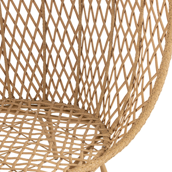 J-Line schommelstoel + kussen Zayo - metaal|riet - zwart