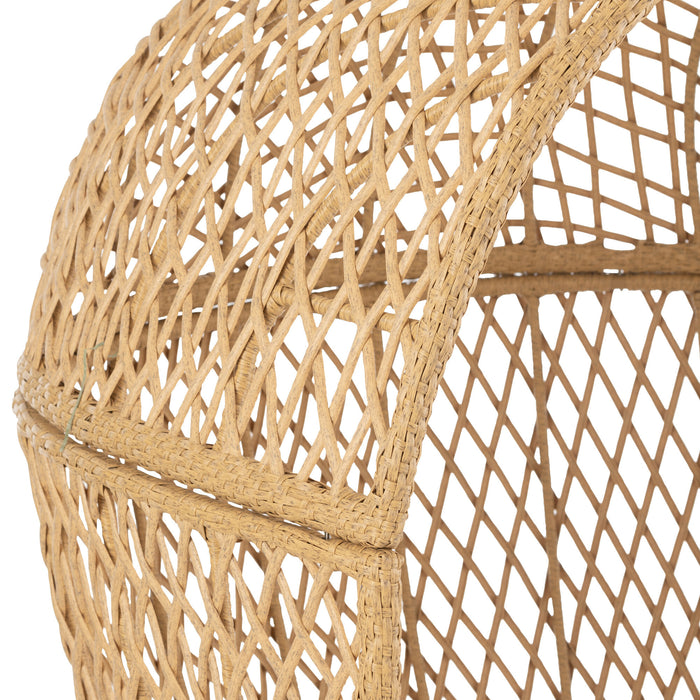 J-Line schommelstoel + kussen Zayo - metaal|riet - zwart