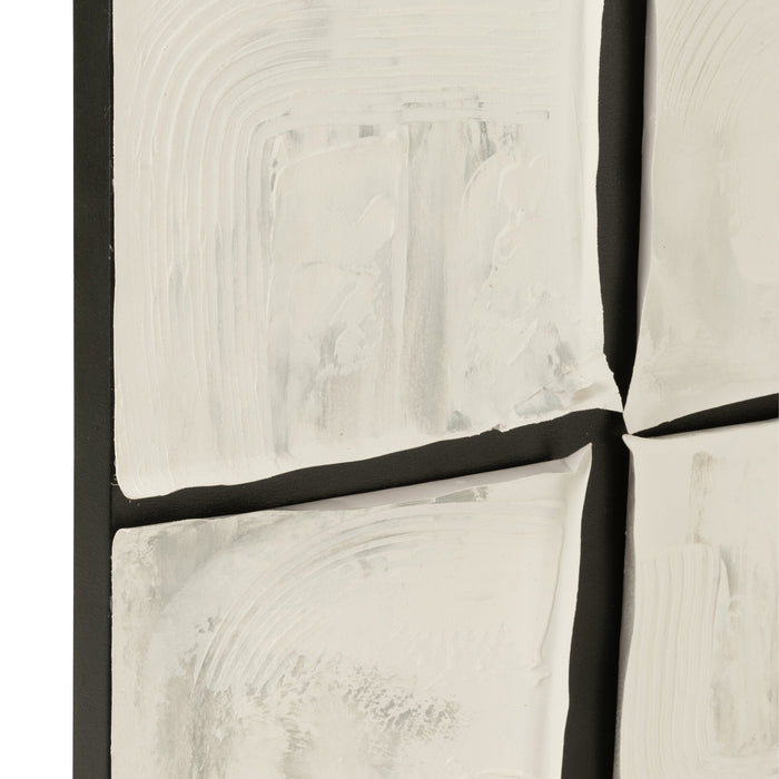 J-Line schilderij Vierkant - canvas - wit|zwart