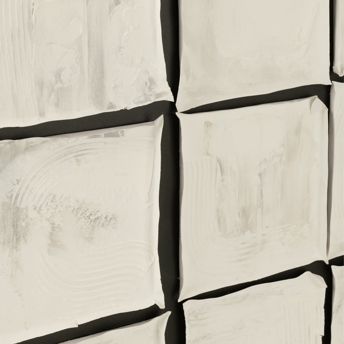 J-Line schilderij Vierkant - canvas - wit|zwart