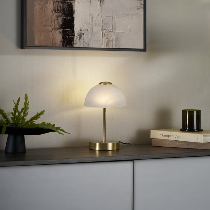 QAZQA Design tafellamp goud met opaal glas incl. LED dimbaar - Joya