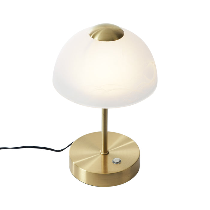 QAZQA Design tafellamp goud met opaal glas incl. LED dimbaar - Joya