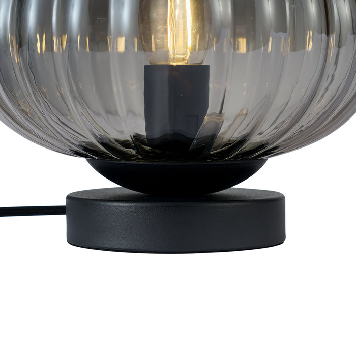 QAZQA Design tafellamp zwart met smoke glas - Mochi