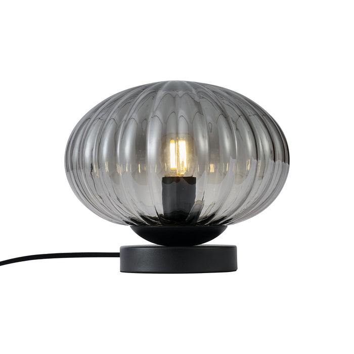 QAZQA Design tafellamp zwart met smoke glas - Mochi