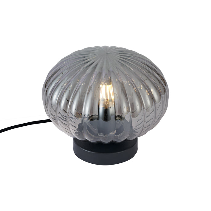 QAZQA Design tafellamp zwart met smoke glas - Mochi