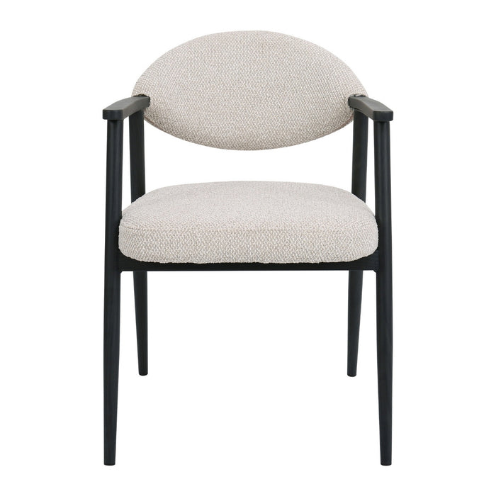 DÉJA Living - Eetkamerstoel Beige|Zwart - Karup - Set van 2