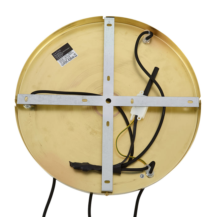 QAZQA Moderne hanglamp goud met amber glas 3-lichts - Traditional