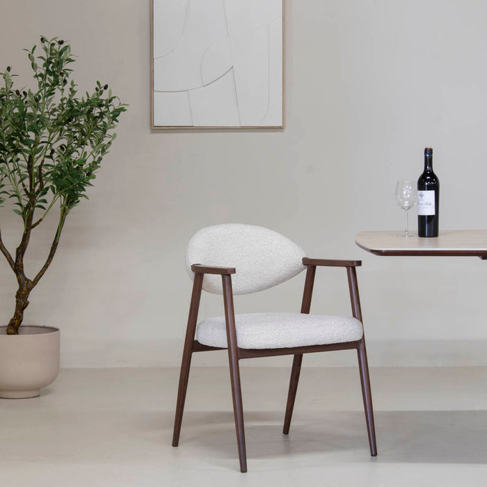 DÉJA Living - Eetkamerstoel Beige|Walnoot - Karup - Set van 2