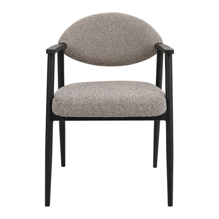 DÉJA Living - Eetkamerstoel Taupe|Zwart - Karup - Set van 2