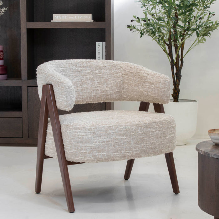 DÉJA Living - Fauteuil Beige|Walnoot - 67x64x72cm - Fly