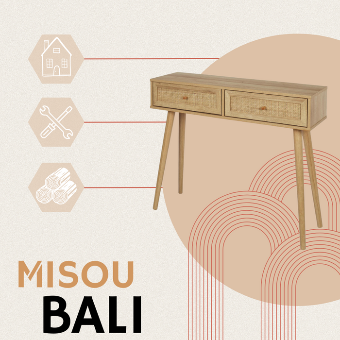 MISOU Bali Sidetable Kaptafel Make up tafel Consoletafel Haltafel W...