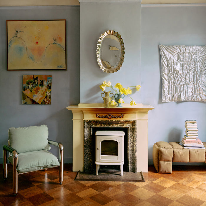 HKliving Chrome Fauteuil - Canvas Mint