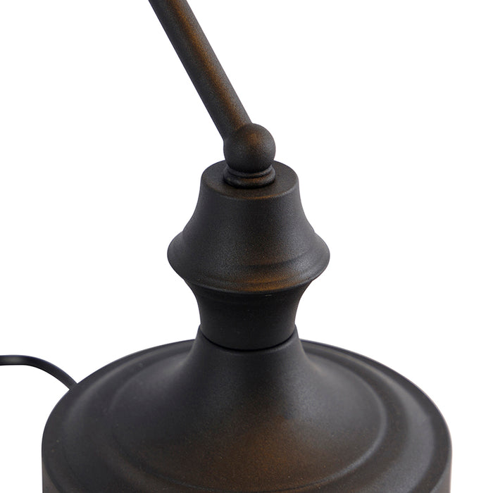 QAZQA Klassieke notarislamp zwart met gerookt spiegel glas - Banker