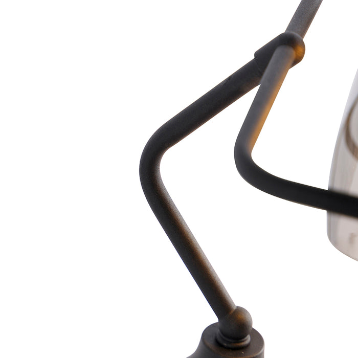 QAZQA Klassieke notarislamp zwart met gerookt spiegel glas - Banker