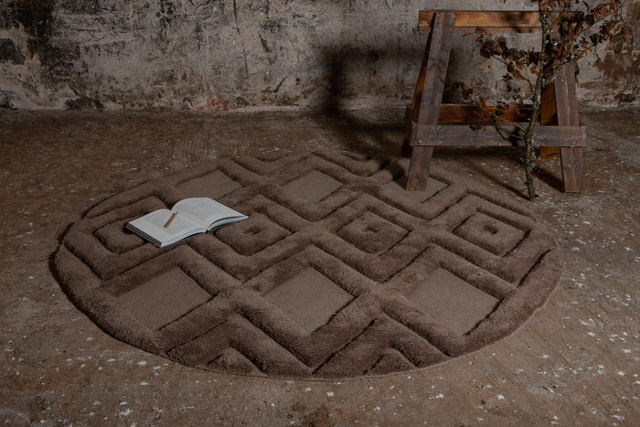 Rebellenclub Fino Vloerkleed - ø200cm - Bruin