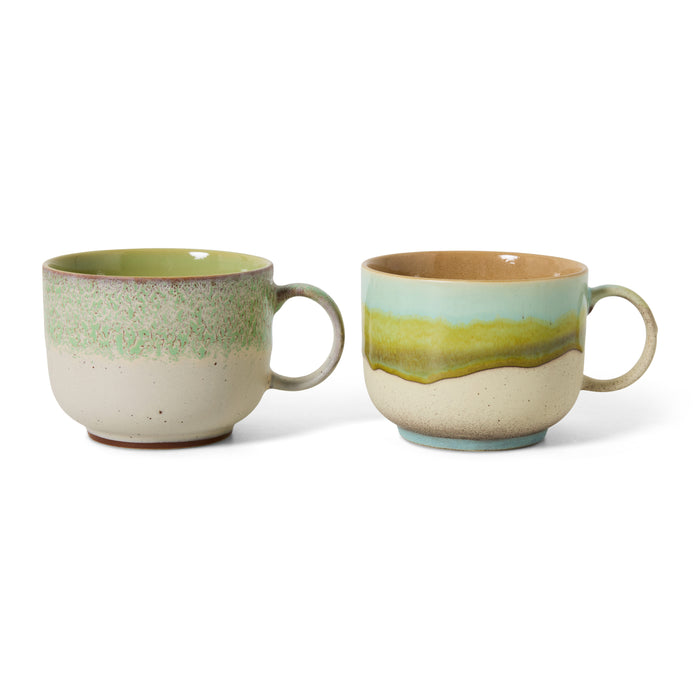 HKliving 70's Ceramics Theekop 0,42 L - Set van 2 - Neo