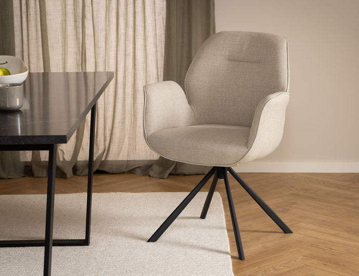 Rebellenclub Arne Eetkamerstoel met Arm - Beige