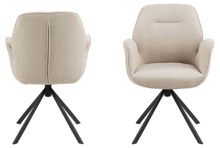 Rebellenclub Arne Eetkamerstoel met Arm - Beige