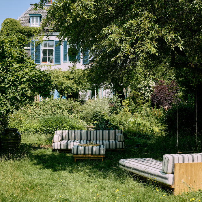 HKliving Teak Tuinbank - Chalkstripe