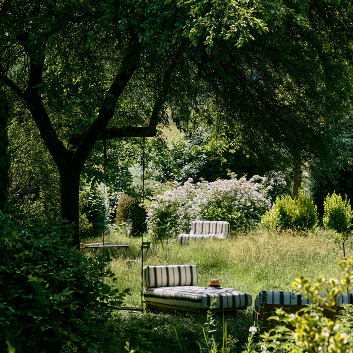 HKliving Teak Ligbed - Chalkstripe