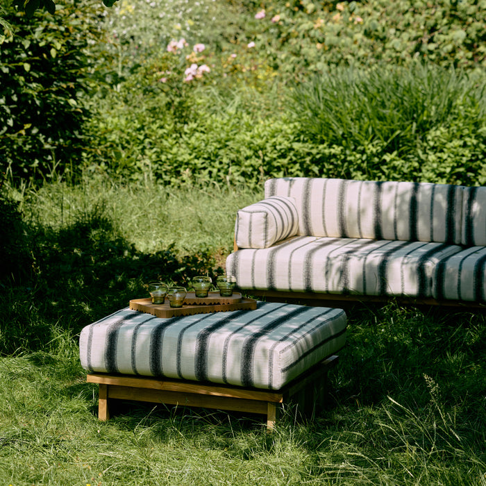 HKliving Teak Hocker - Chalkstripe