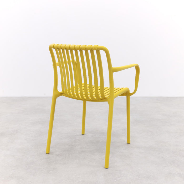 VDG Stripe stapelbare tuinstoel - Mosterdgeel