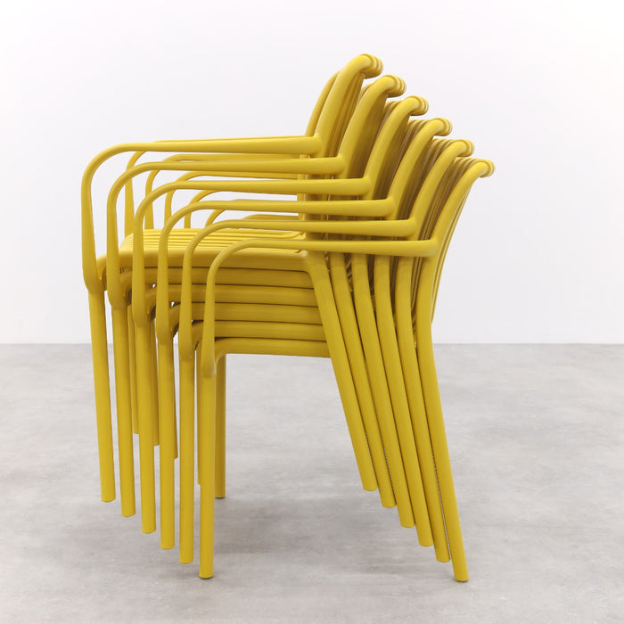 VDG Stripe stapelbare tuinstoel - Mosterdgeel