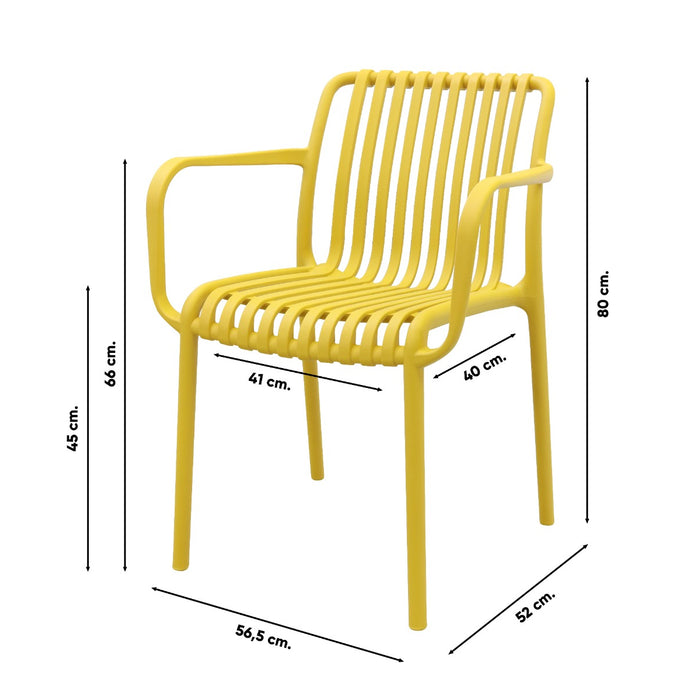 VDG Stripe stapelbare tuinstoel - Mosterdgeel