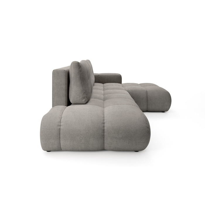 by fonQ Charme Hoekbank Rechts met Slaapfunctie - Chenille - Warmgrijs