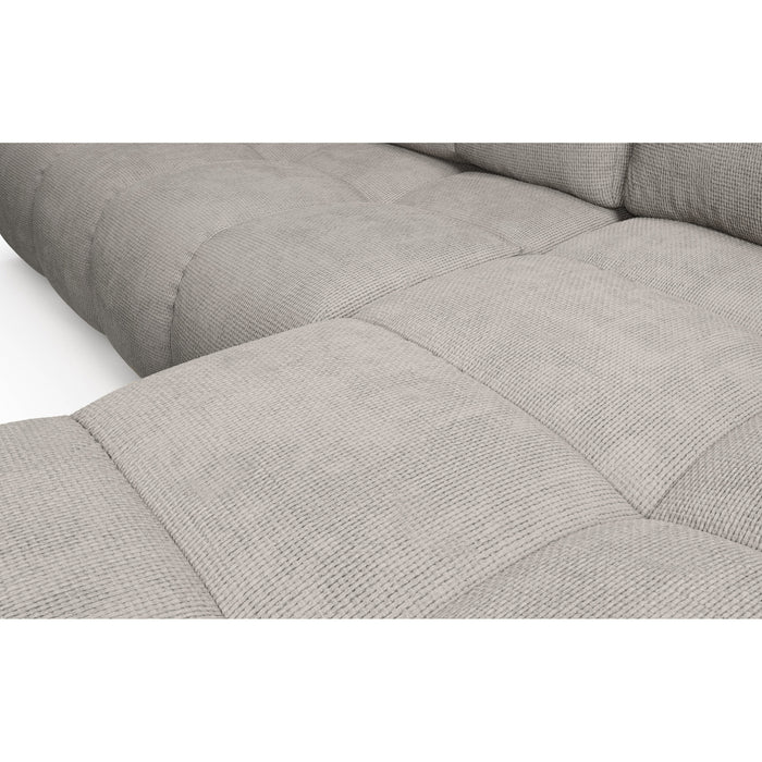 by fonQ Charme Hoekbank Rechts met Slaapfunctie - Chenille - Warmgrijs
