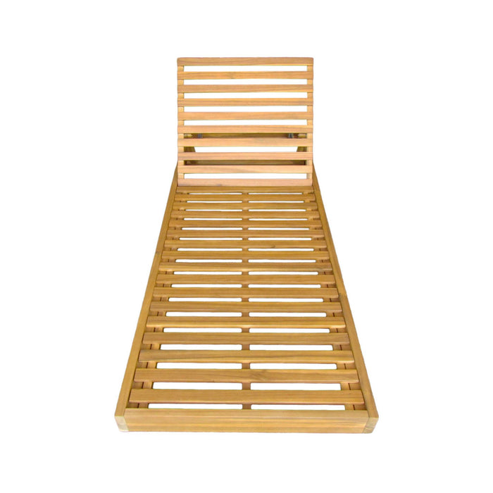 sweeek - Ligbed van acacia en polyester, 3 posities (Set van 2)