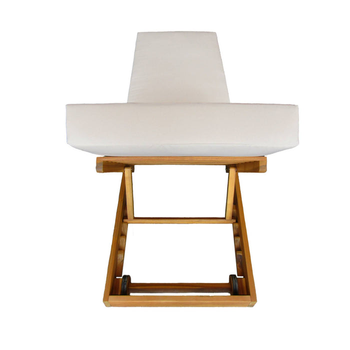 sweeek - Ligbed van acacia en polyester, 3 posities (Set van 2)