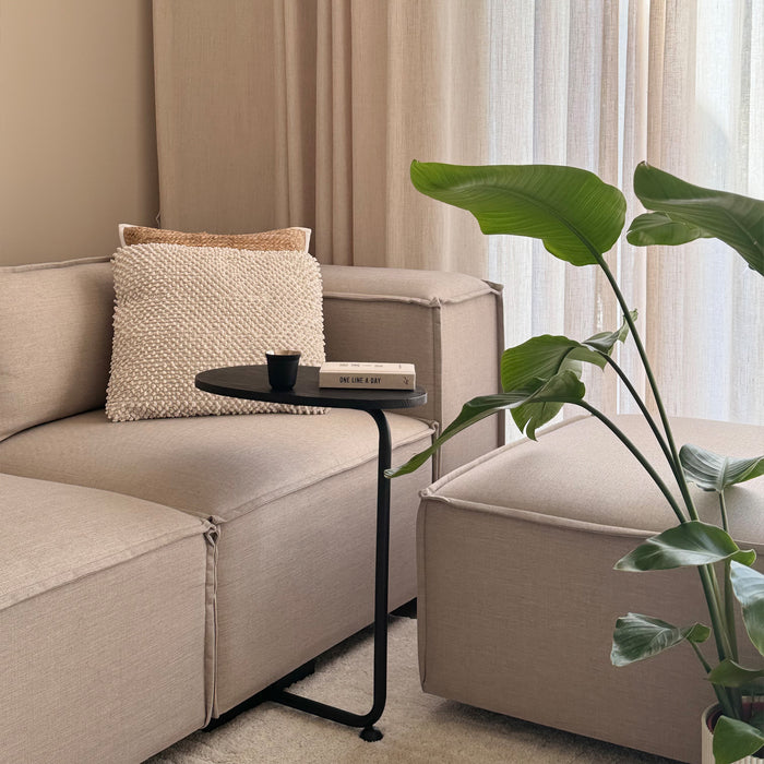 QUVIO Bijzettafel ovaal - 30 x 45 x 60 cm - Zwart