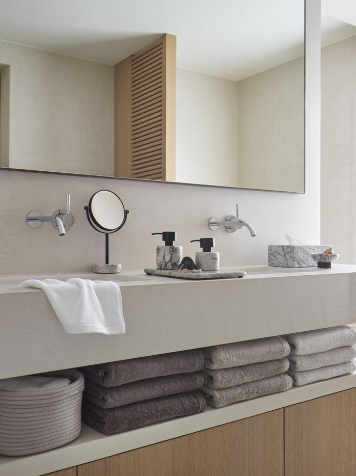 London Badtextiel Salt | 100 x 150 cm | Grijs | Ivoor | Katoen