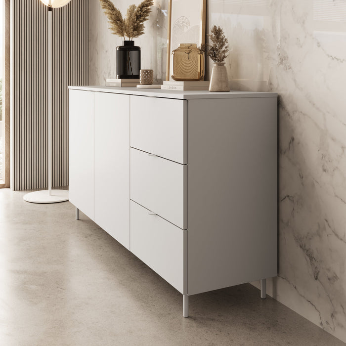 Meubella - Dressoir Malvare - Wit - 150 cm - Met lades