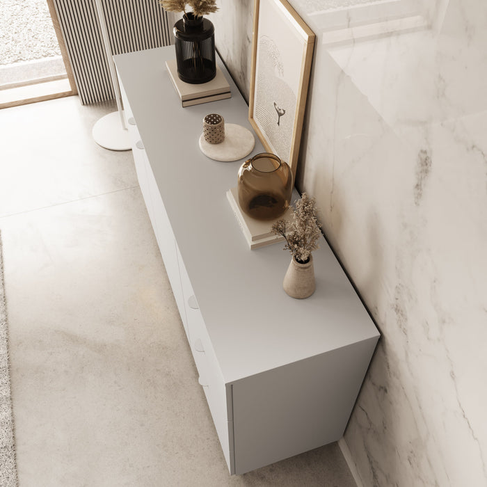 Meubella - Dressoir Malvare - Wit - 150 cm - Met lades