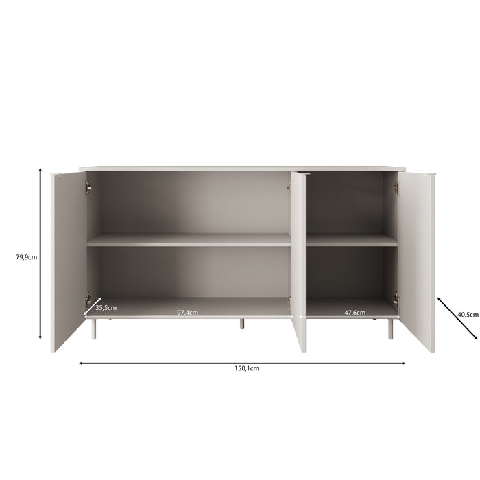 Meubella - Dressoir Malvare - Wit - 150 cm