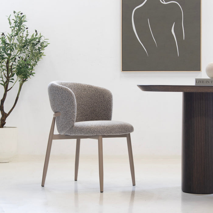 DÉJA Living - Eetkamerstoel Taupe|Beige Stof - Varde - Set van 2