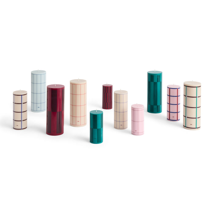 HAY Column Kaars Ø 7 cm - Roze / Rood / Donkerblauw