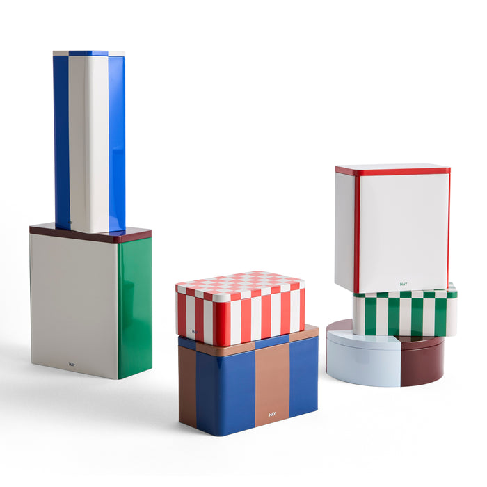 HAY Tin Voorraadblik Large - Off-White / Rood