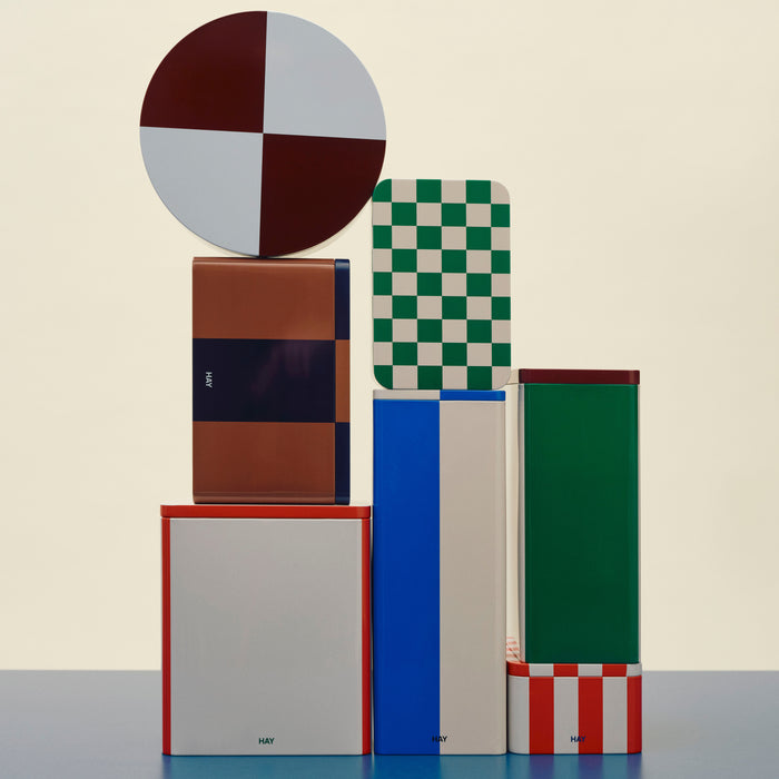 HAY Tin Voorraadblik Large - Off-White / Rood