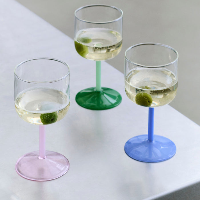 HAY Tint Wijnglazen 2 st. - Lichtblauw