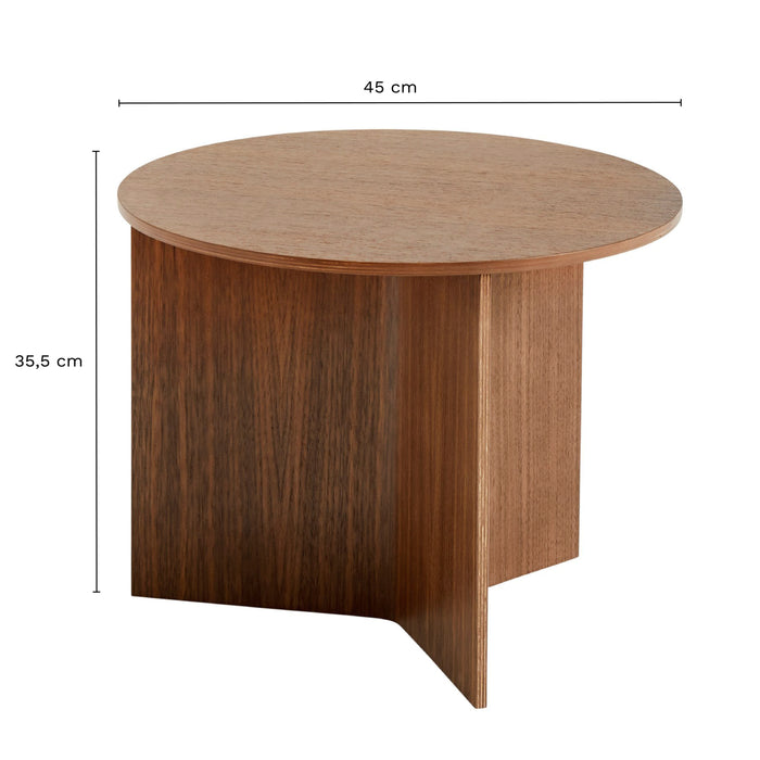 HAY Slit Table Wood Round Bijzettafel - Ø 45 cm - Walnut