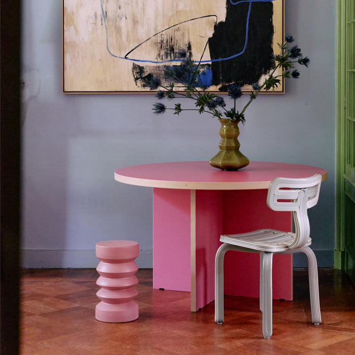 HKliving Dining Table Eettafel - Ø 130 cm - Raspberry