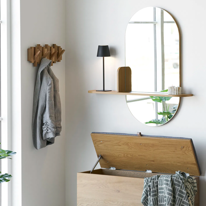 Artichok Febe Wandspiegel Met Houten Plankje - 95 x 92 cm