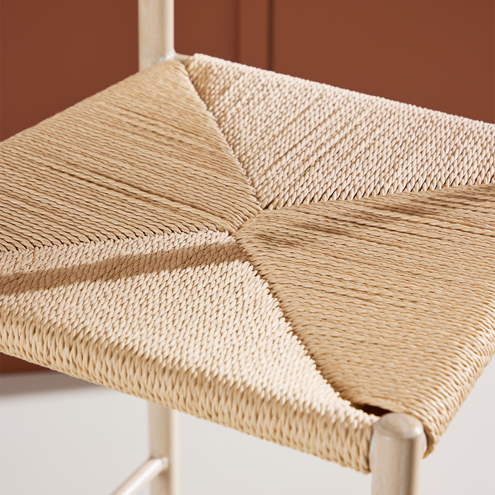 Nest living Rian Barkruk Met Rotan Zitting Beige - 67 cm