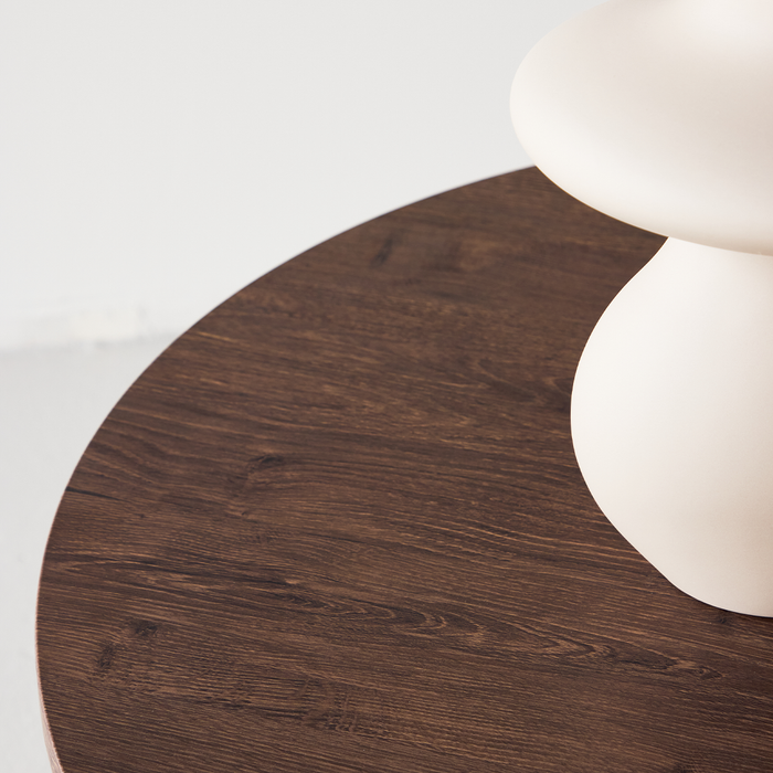 Nest living Naftali Houten Salontafel Donkerbruin - Ø 80 cm