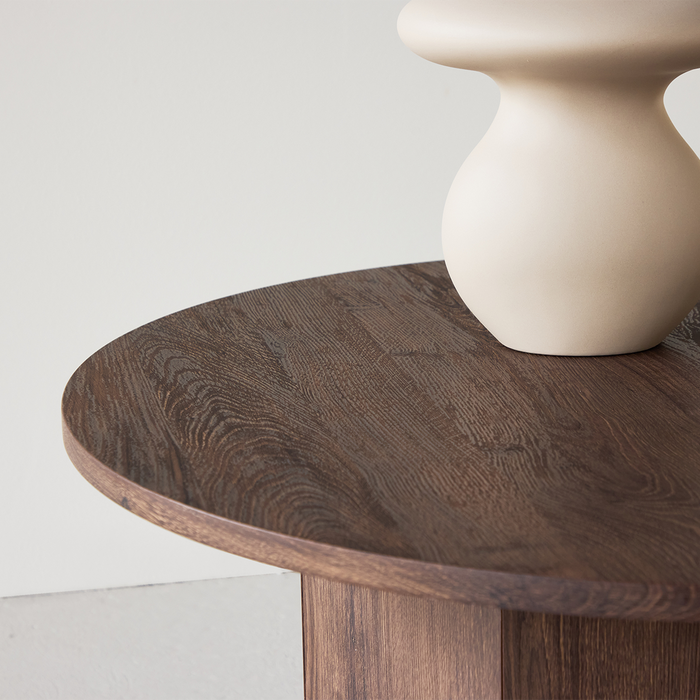 Nest living Naftali Houten Salontafel Donkerbruin - Ø 80 cm