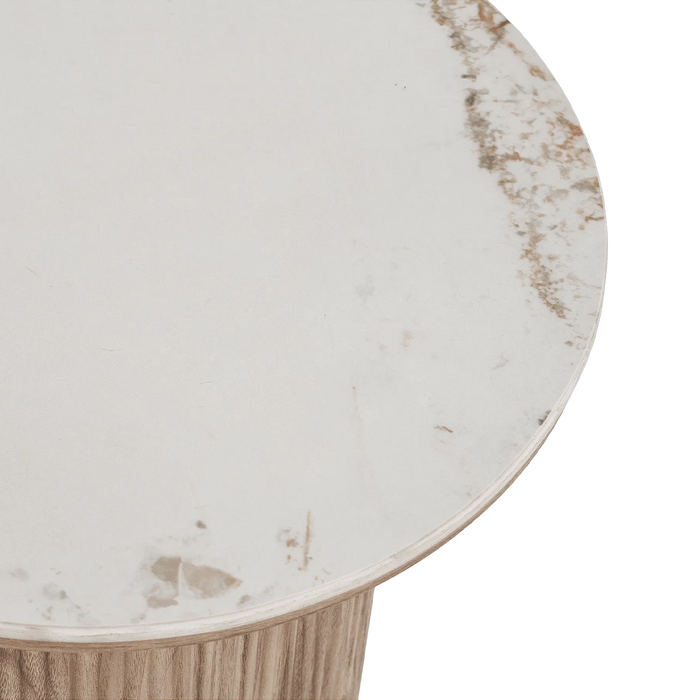 Artichok Ronda Bijzettafel Met Keramiek Blad Bruin Ø 45 cm