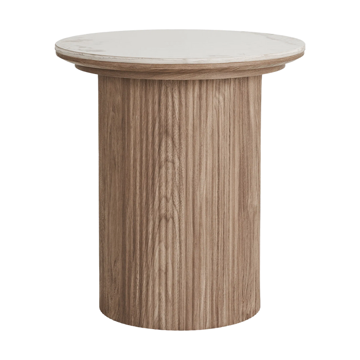 Artichok Ronda Bijzettafel Met Keramiek Blad Bruin Ø 45 cm